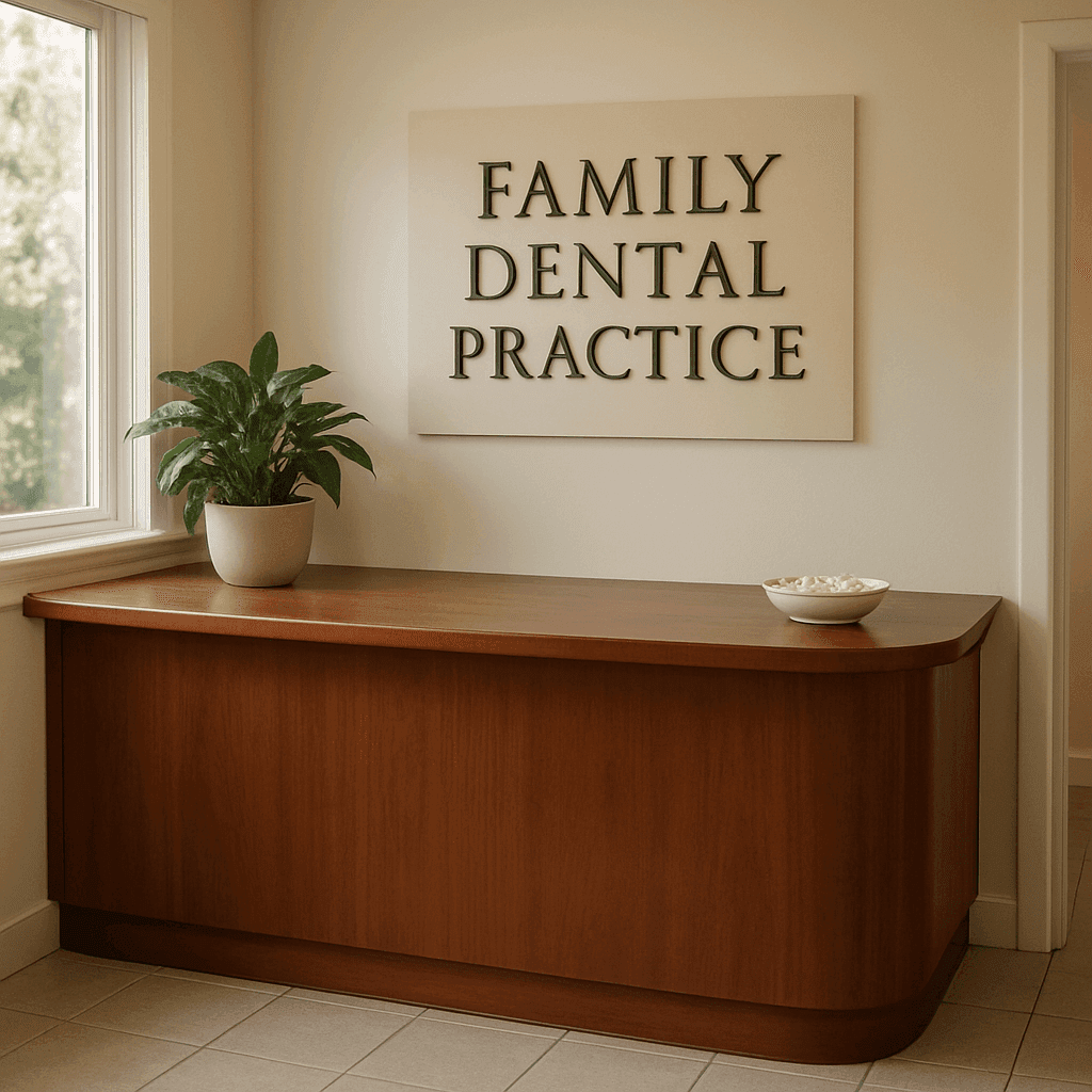 A family-friendly general dental practice reception