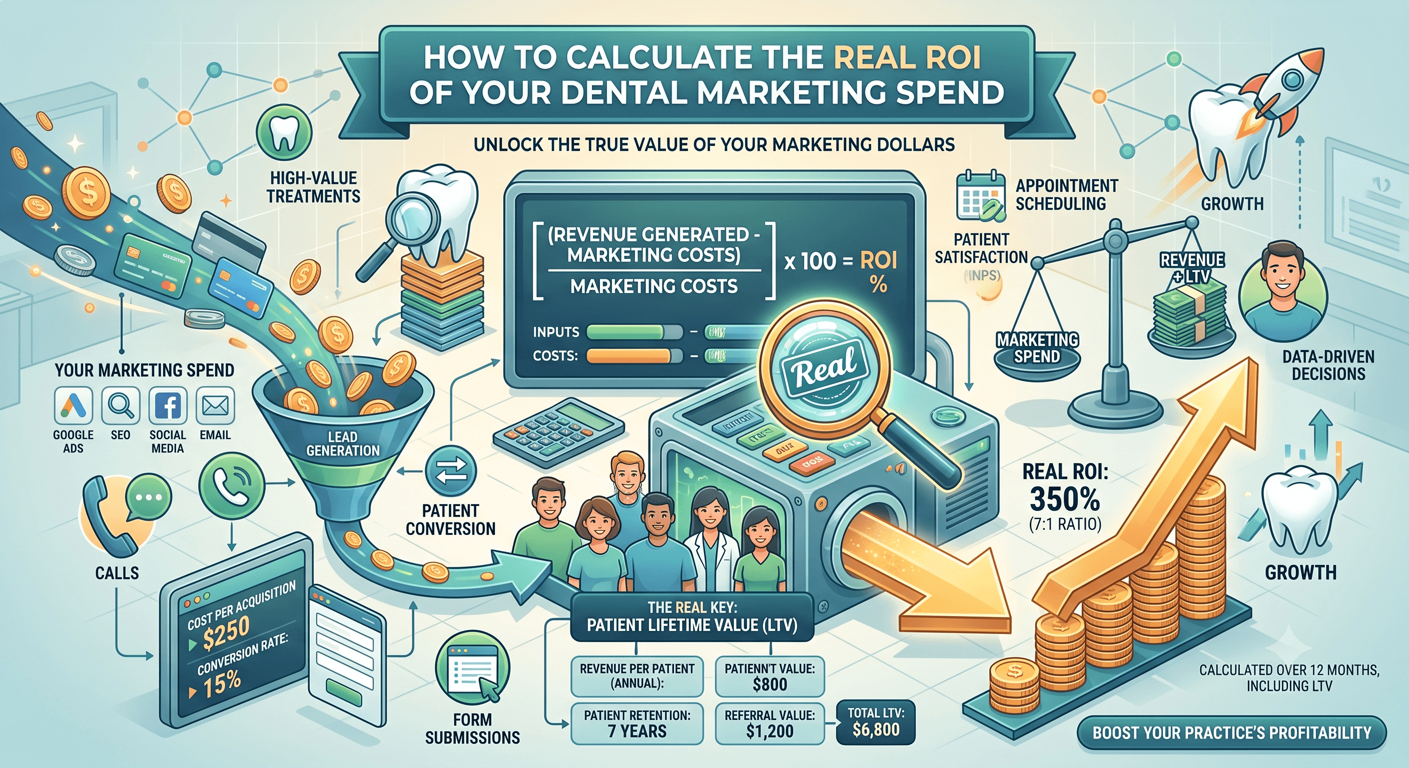 calculate dental marketing roi
